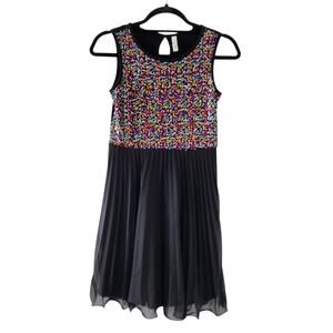 Xhilaration Girls Fancy Dress Black Sequins 10/12 Kids Holiday Christmas